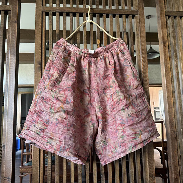 Floral Ramie Shorts