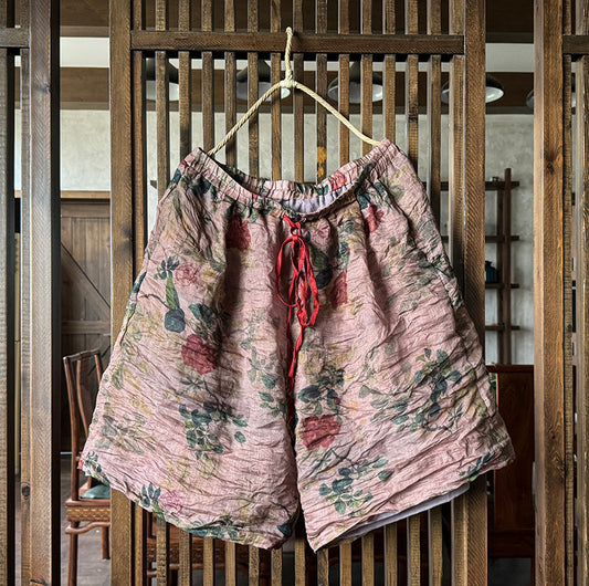 Floral Ramie Shorts