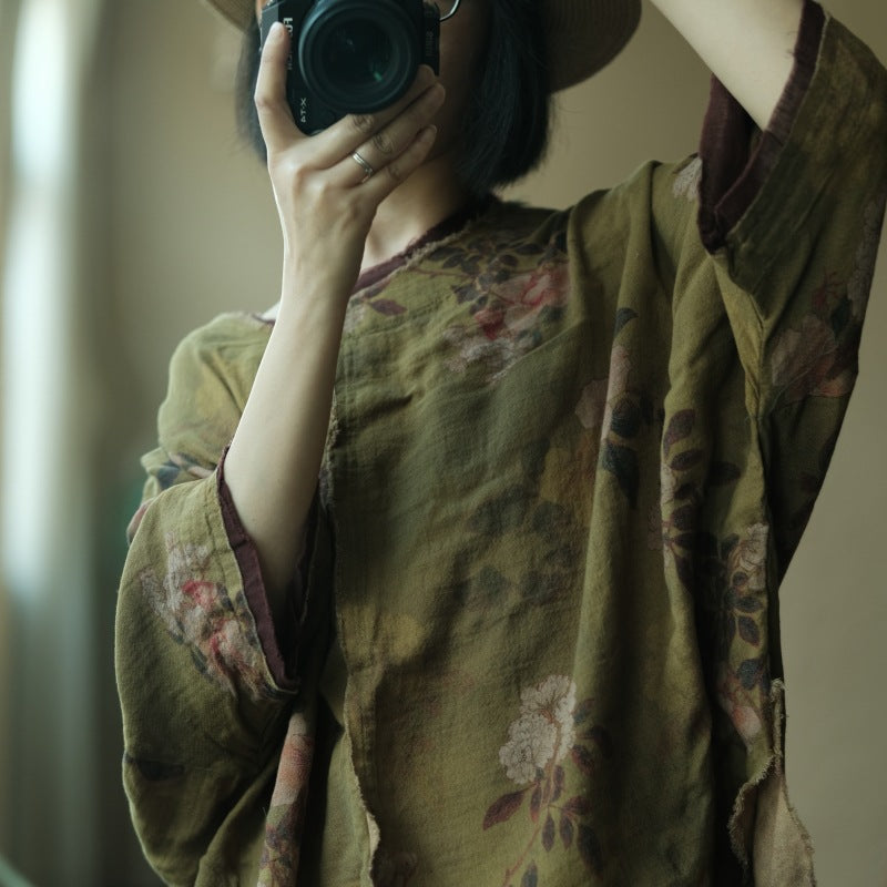 Vintage Floral Cotton Top