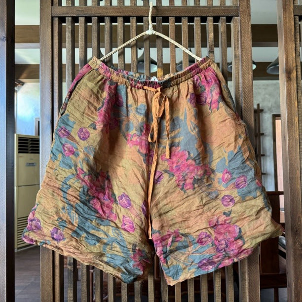 Floral Ramie Shorts