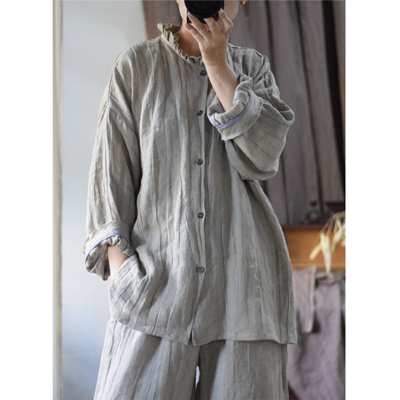 Textured Linen Blouse