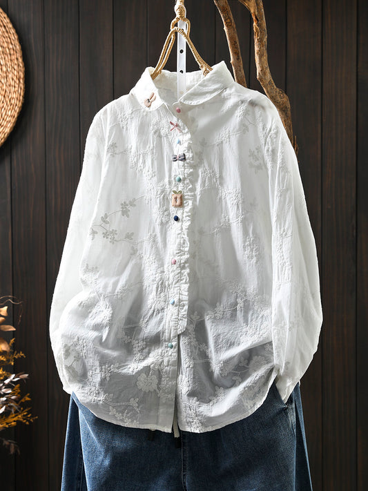 Colorful Buttons Jacquard Shirt