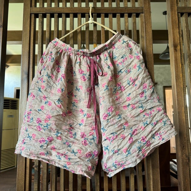Floral Ramie Shorts