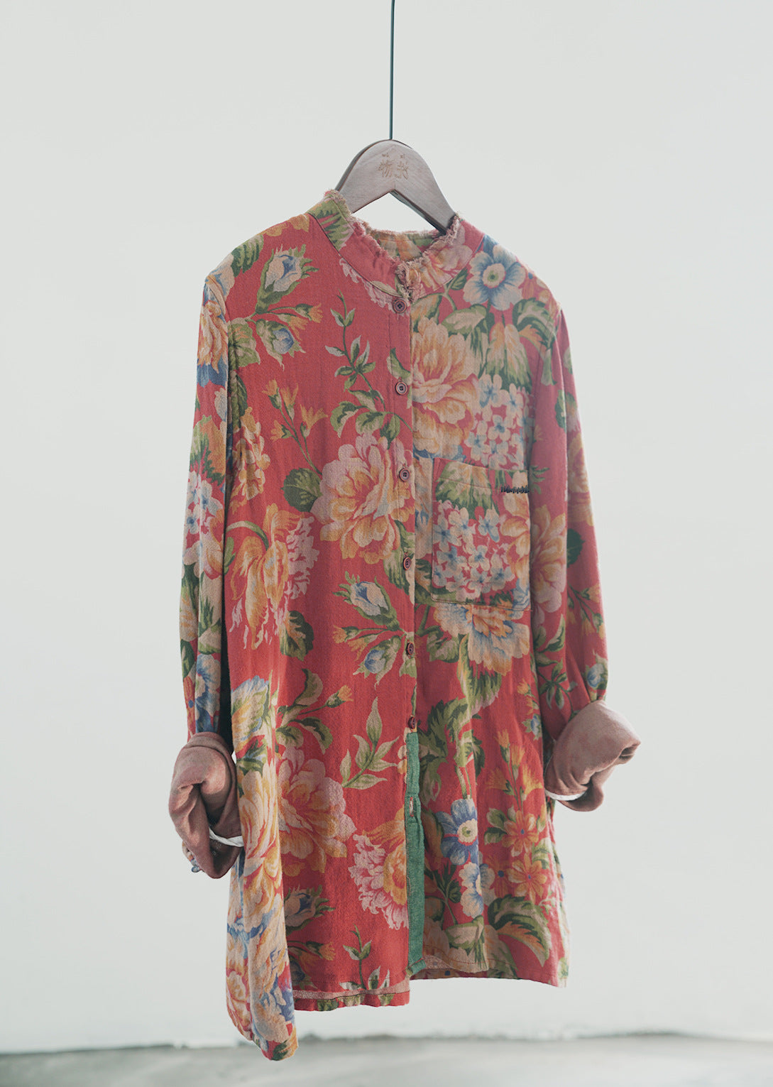 Double-Layer Cotton Floral Shirt