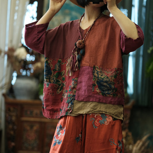 Patchwork Floral Blouse
