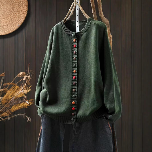 Colorful Button Knit Sweater