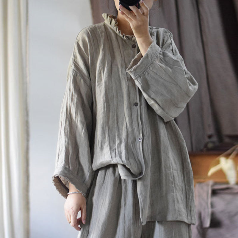Textured Linen Blouse