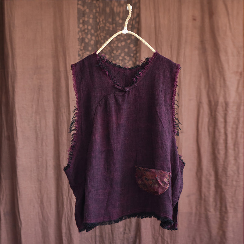 Distressed Raw-Edge Vest