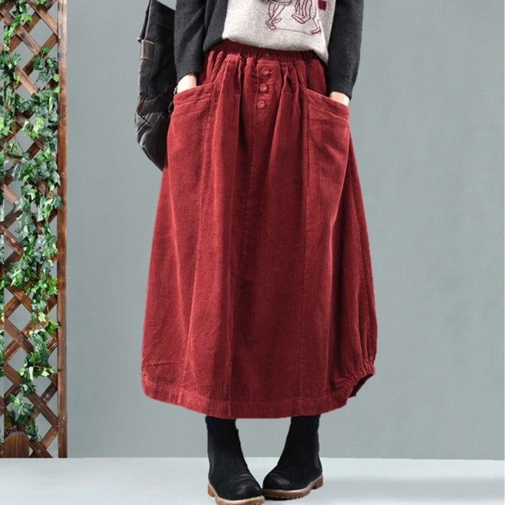Corduroy Midi Skirt