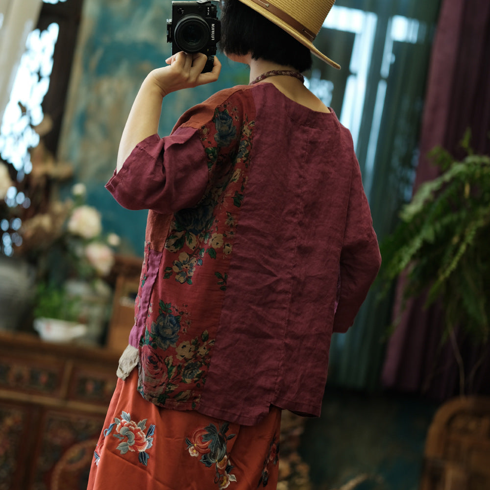 Patchwork Floral Blouse