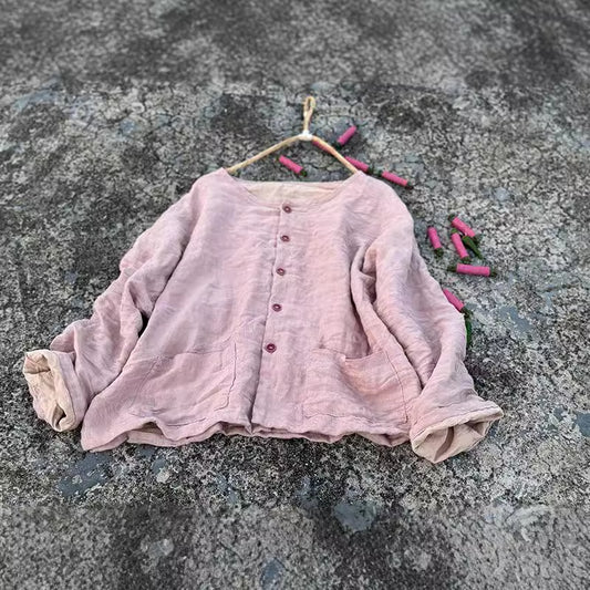 Washed Linen Cropped Top