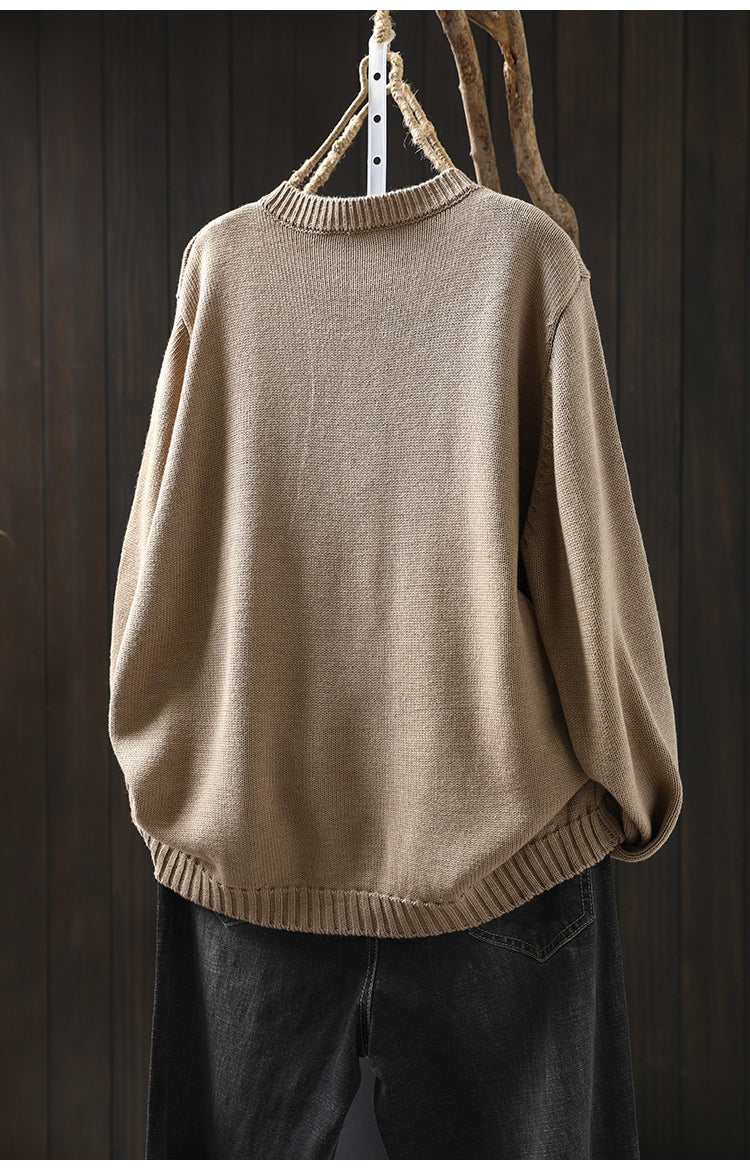 Colorful Button Knit Sweater