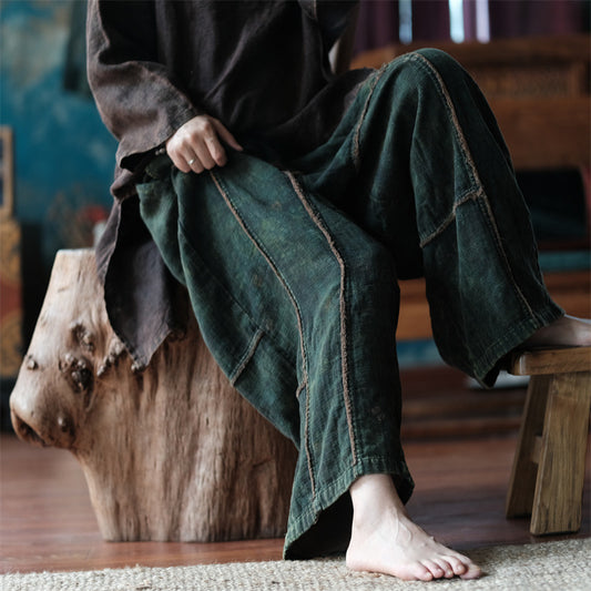 Distressed Raw Hem Pants