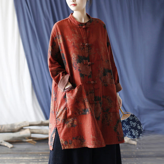 Vintage Floral Cotton Jacket Front View
