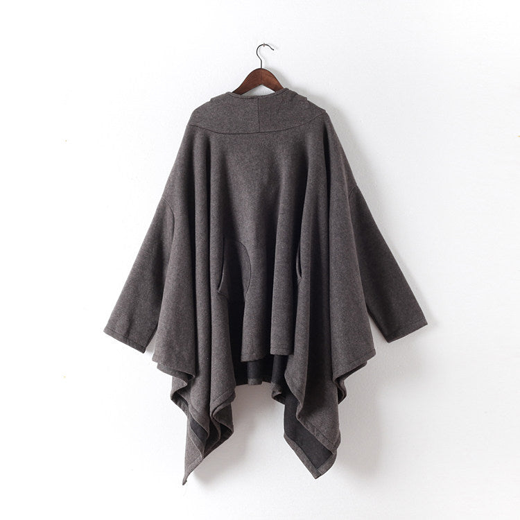 Hooded detail of asymmetrical cotton sweatshirt