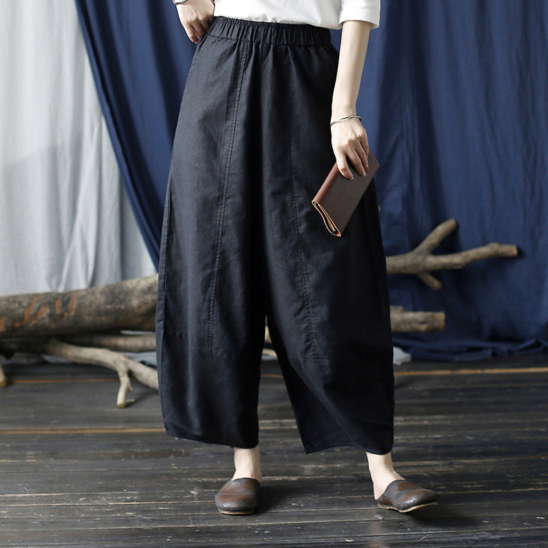 Detailed texture of breathable pre-washed cotton linen fabric