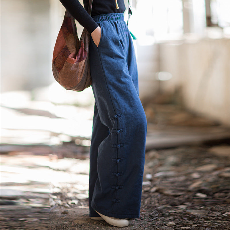 Cozy Natural Ramie Quilted Pants