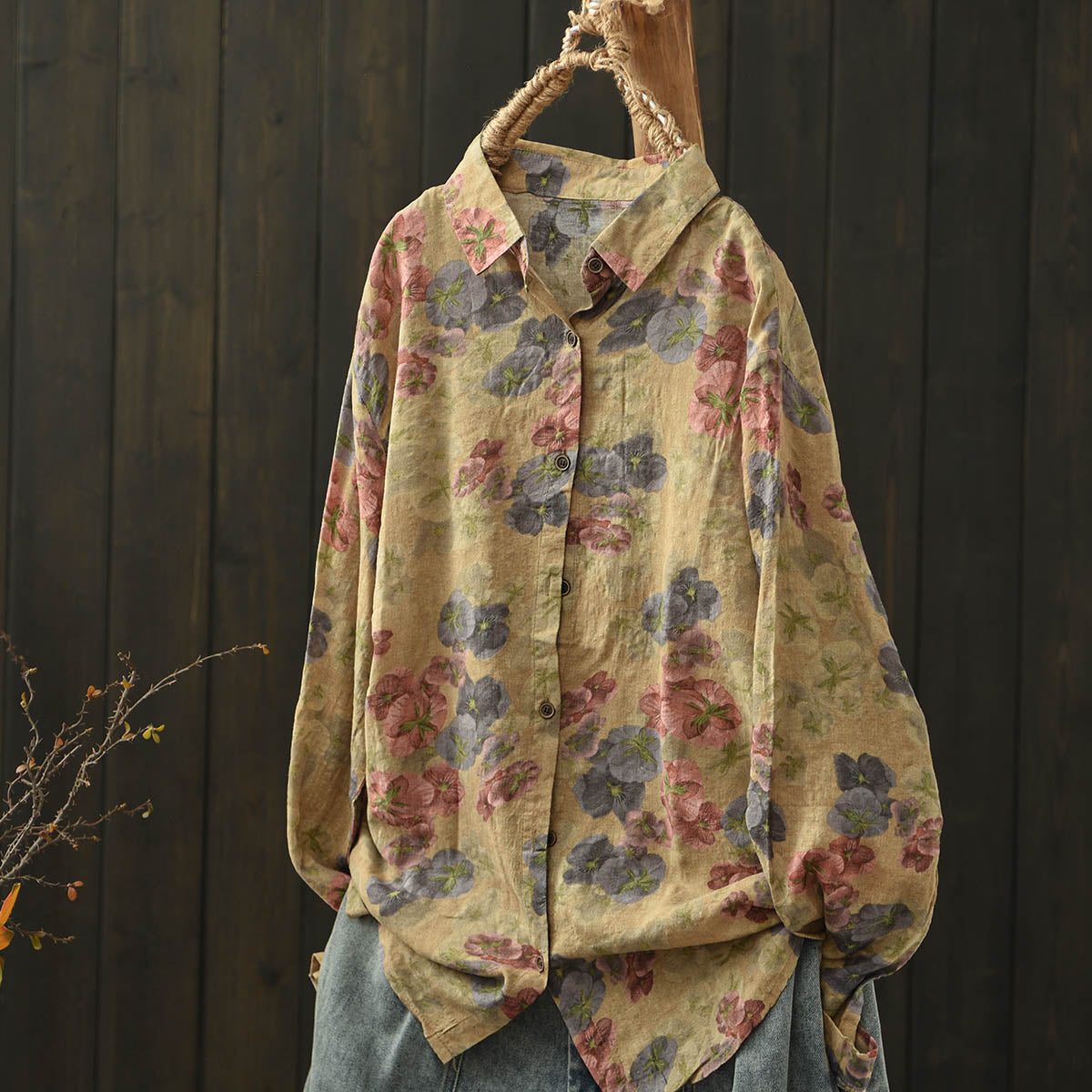 showcasing its relaxed fit and vintage charm