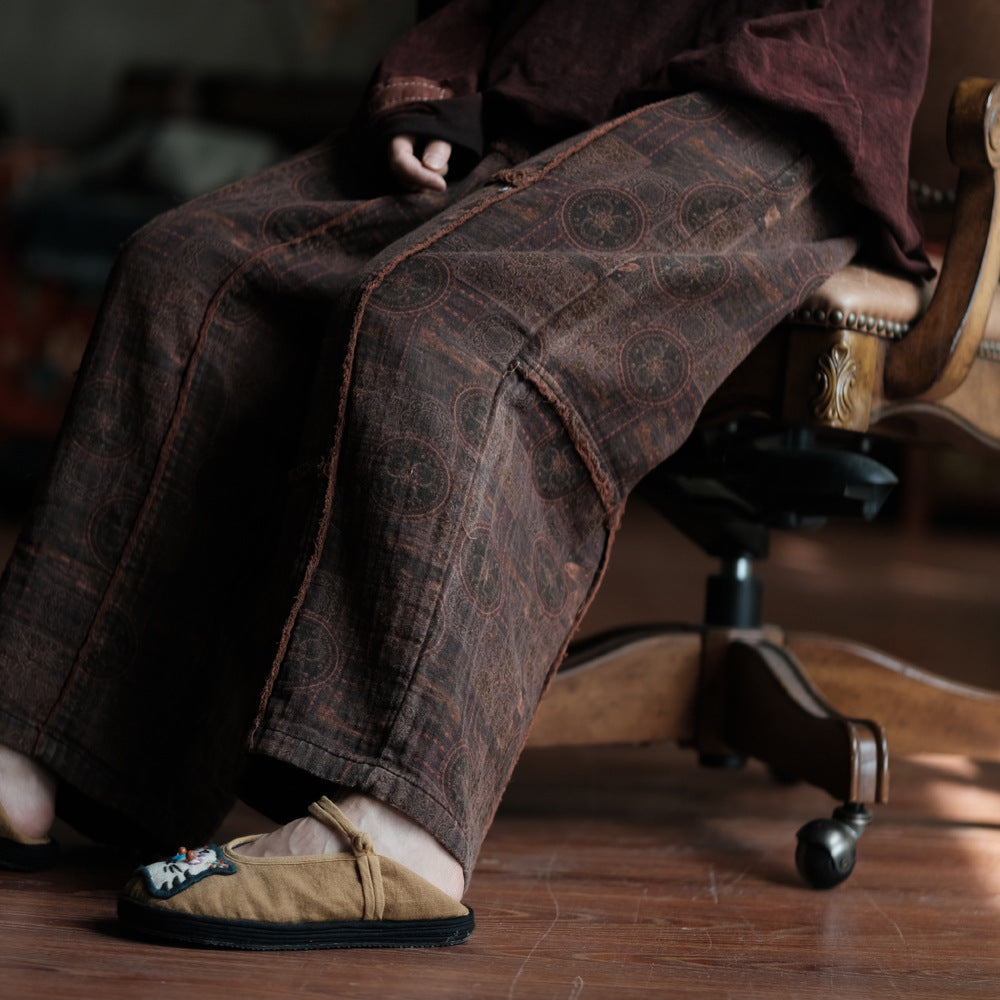 Distressed Raw Hem Pants