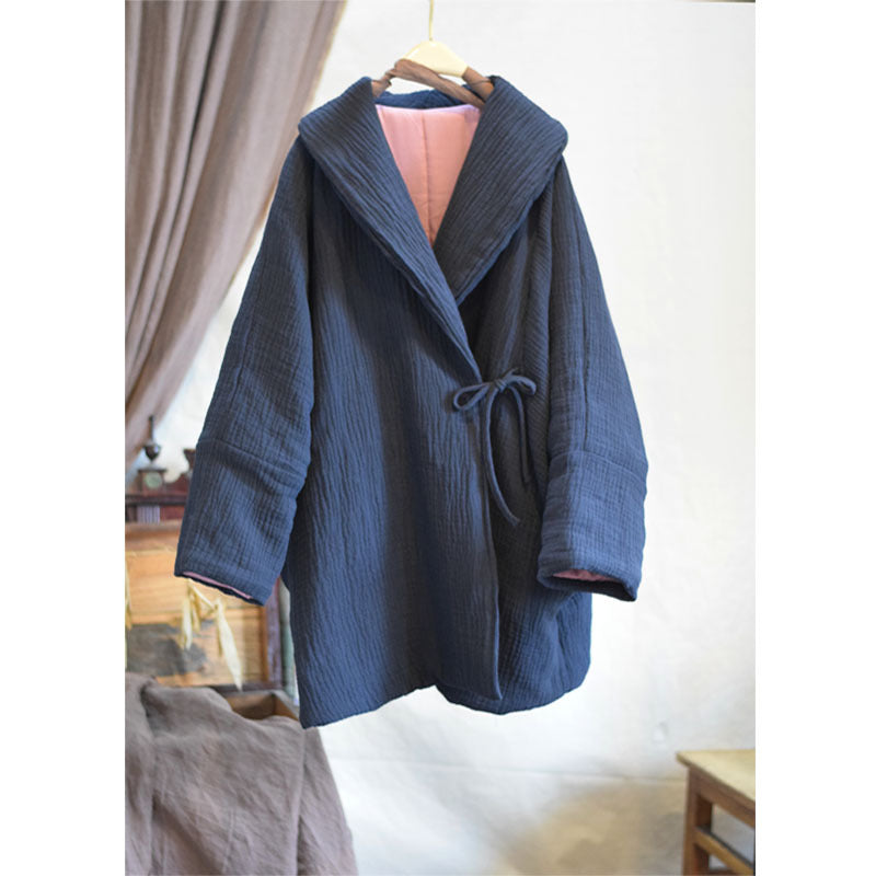 cozy collared crinkled quilted coat