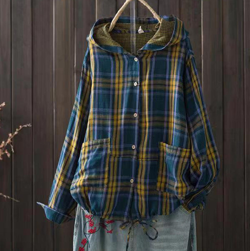 cotton plaid shirt relaxed fit