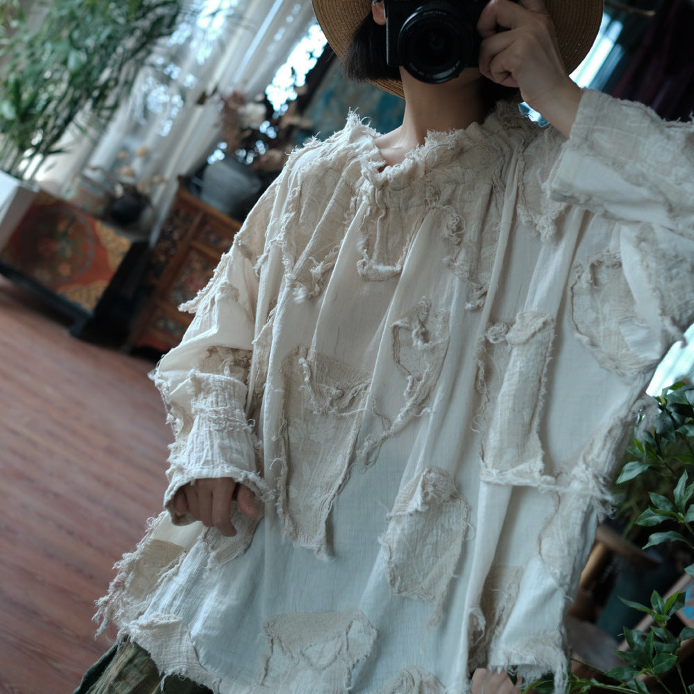 Styled outfit with Cotton Top with Ruffle Collar for casual summer look