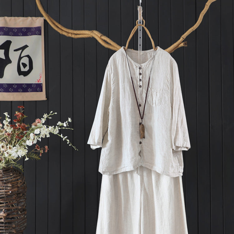 100% linen shirt for women in a relaxed everyday fit