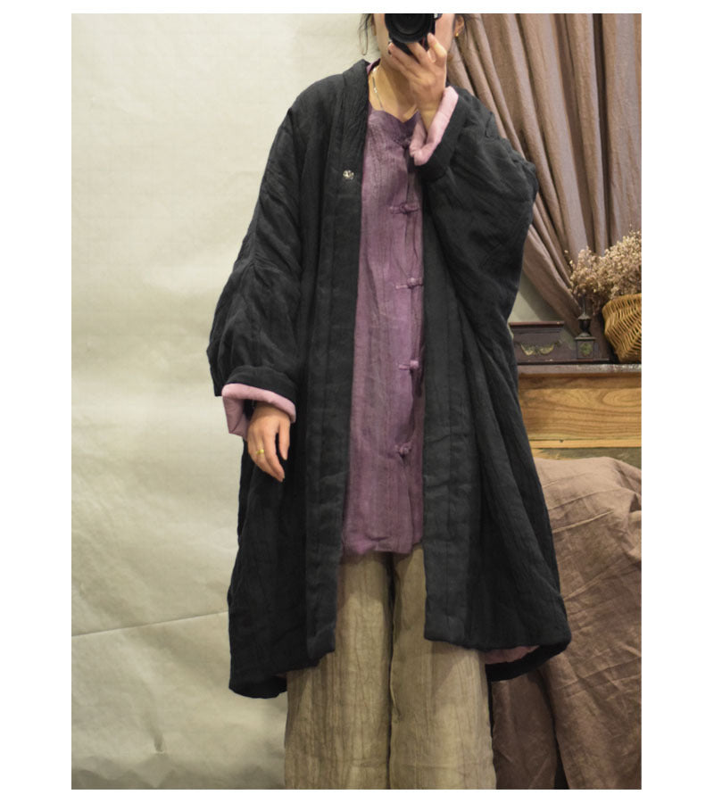 Detail of vintage-inspired distressing on linen coat