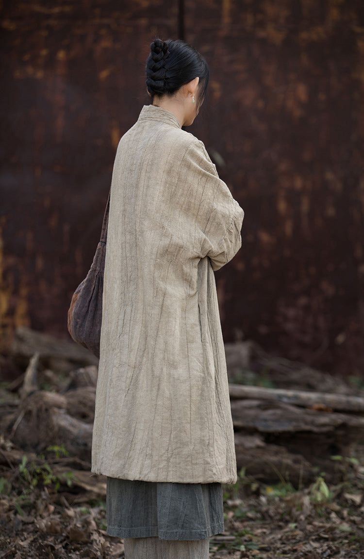 Detail of naturally textured distressed linen