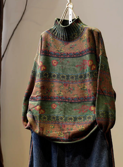 Detail of breathable cotton knit fabric with floral print