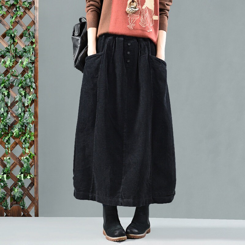 Corduroy Midi Skirt