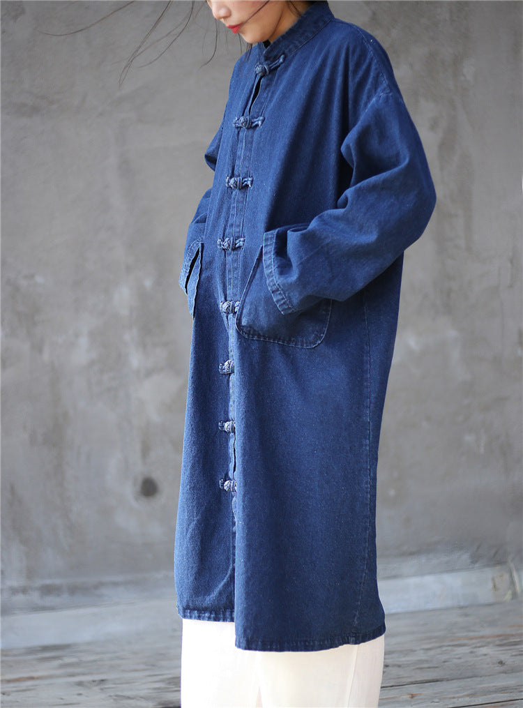 lightweight denim jacket side view