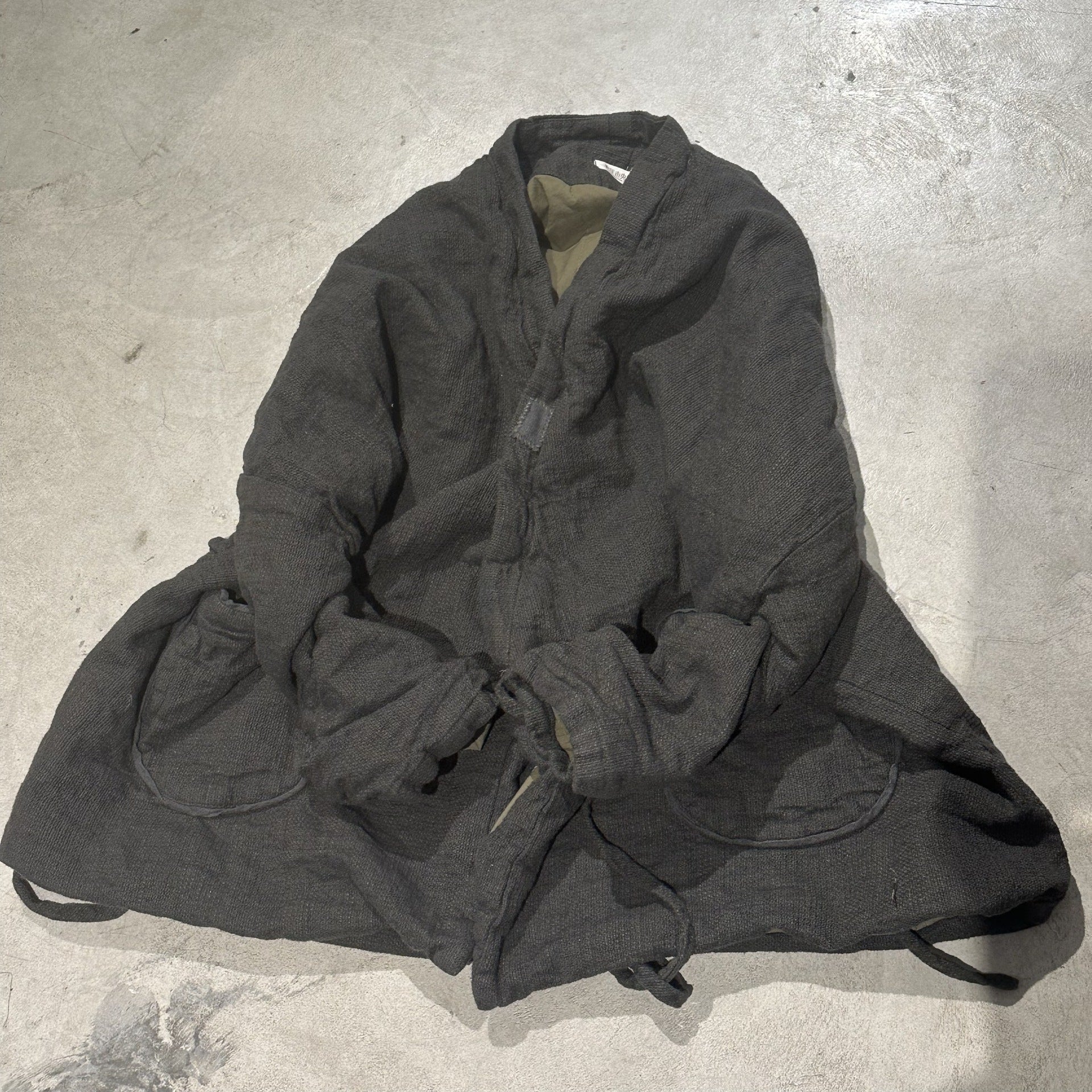 Linen quilted cardigan jacket front view