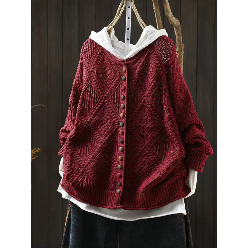 Women’s open-knit sweater soft lightweight knit