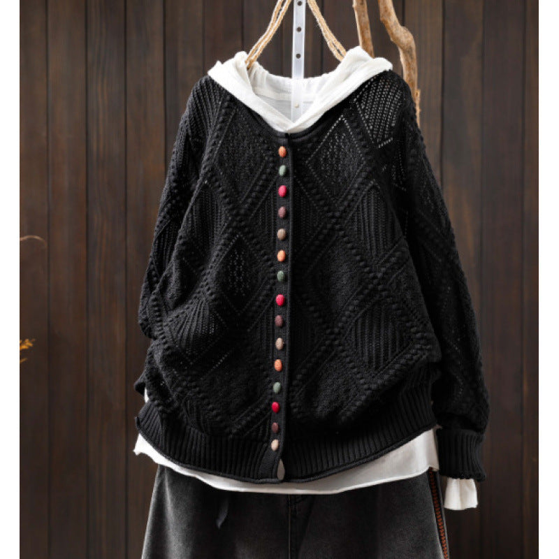 Open-knit sweater relaxed fit everyday wear