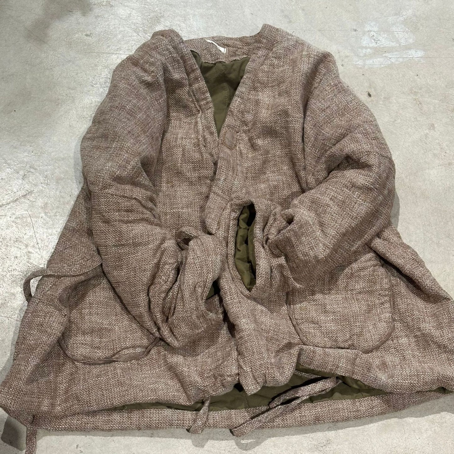 padded linen cardigan jacket