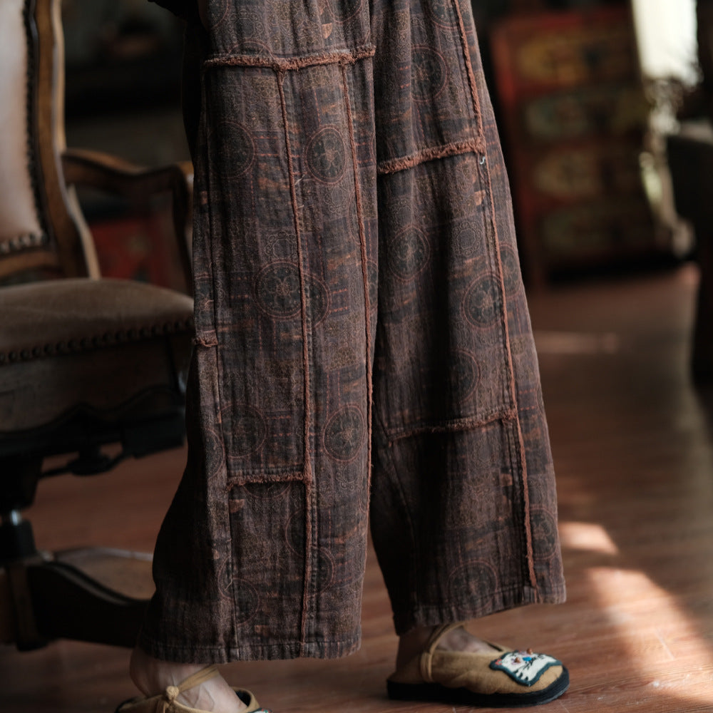 Distressed Raw Hem Pants