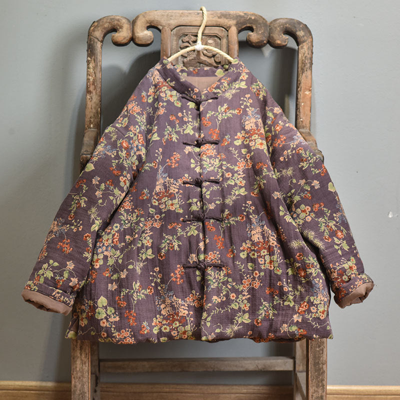 vintage hippie floral padded jacket 