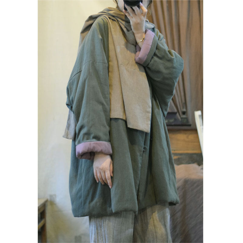 lightweight padded ramie coat side view