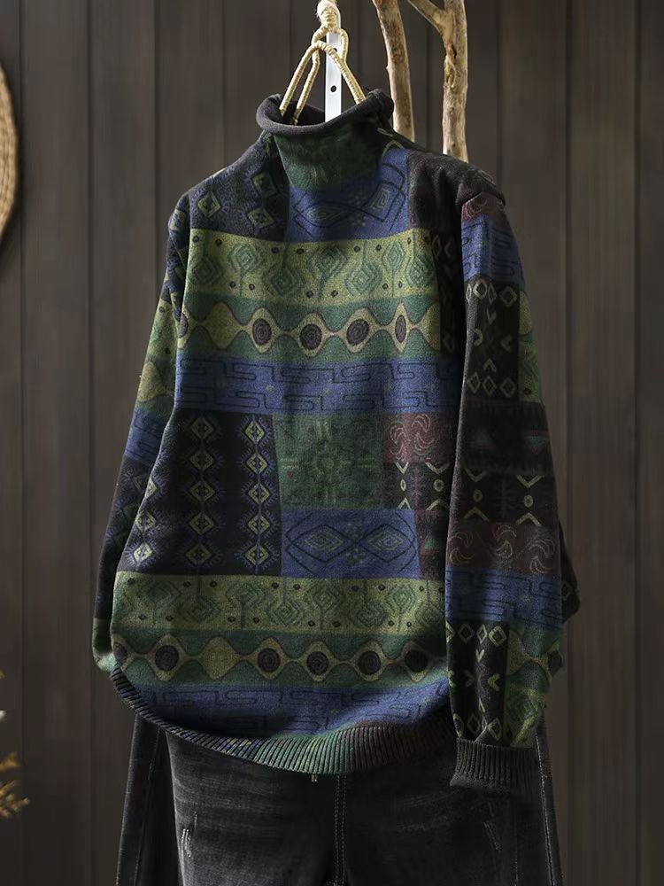 soft knit fabric on boho vintage sweater