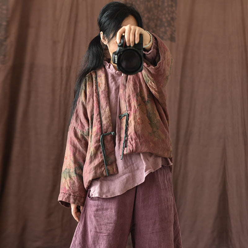 Outfit styling with vintage floral padded cropped jacket