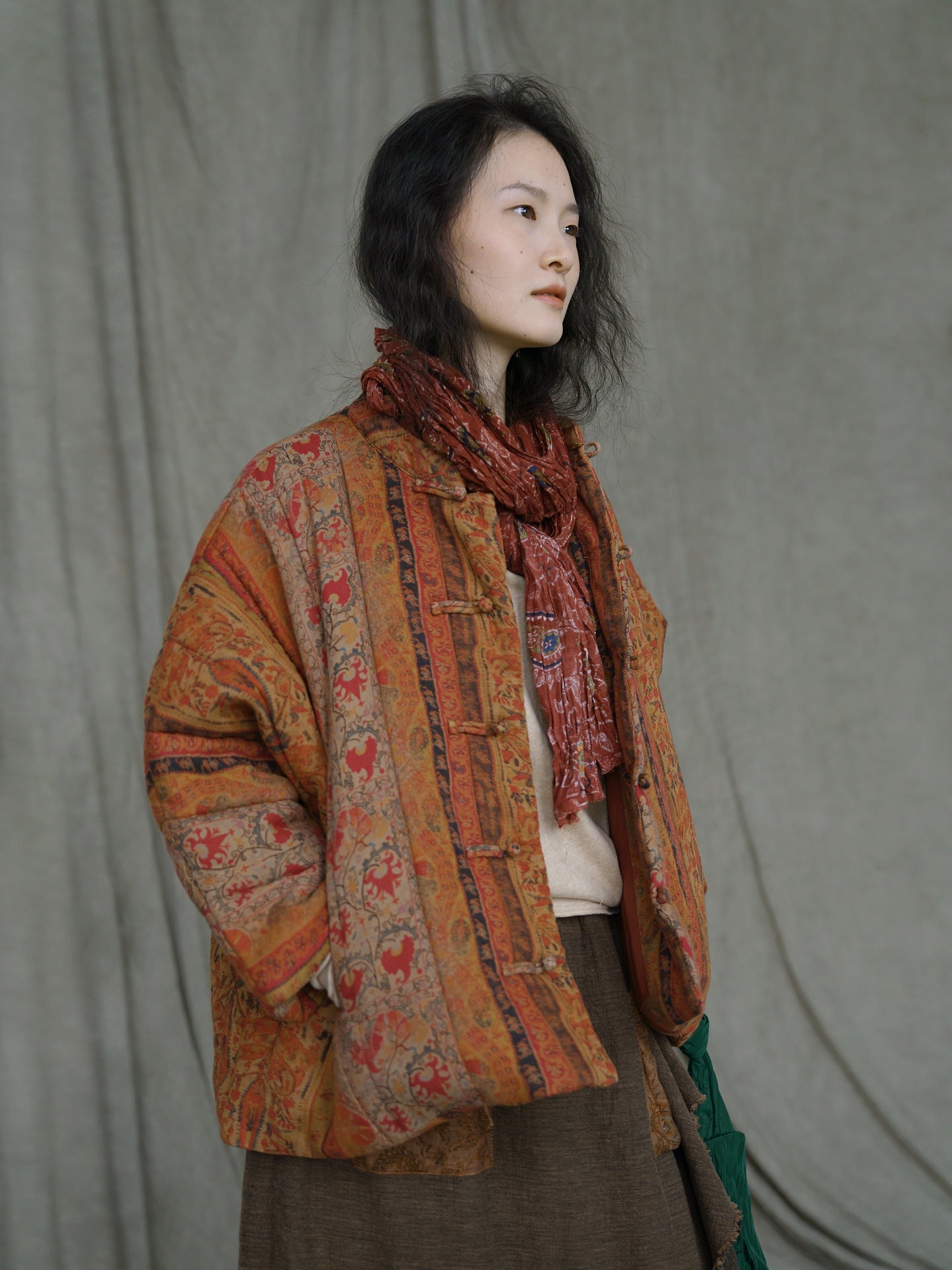 floral patchwork fabric detail