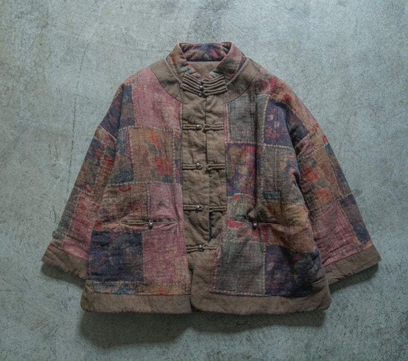 Boho outfit styling with vintage printed quilted jacket