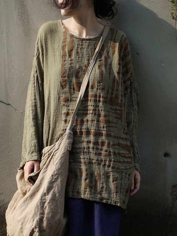 Front view of Vintage Ramie Blouse in boho style