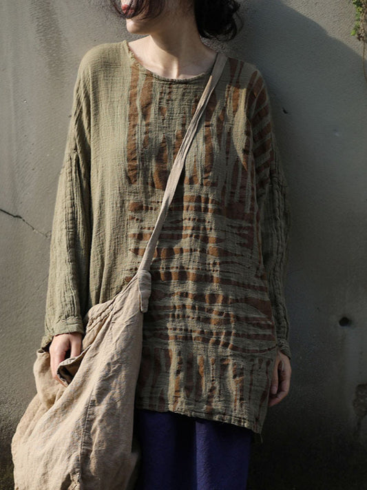 Front view of Vintage Ramie Blouse in boho style