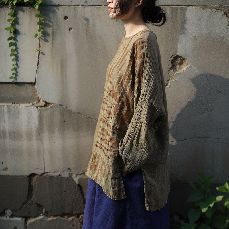 Side view showing relaxed fit and fabric texture