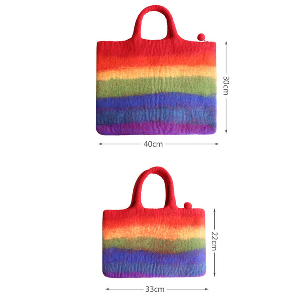Handmade Felt Rainbow Handbag