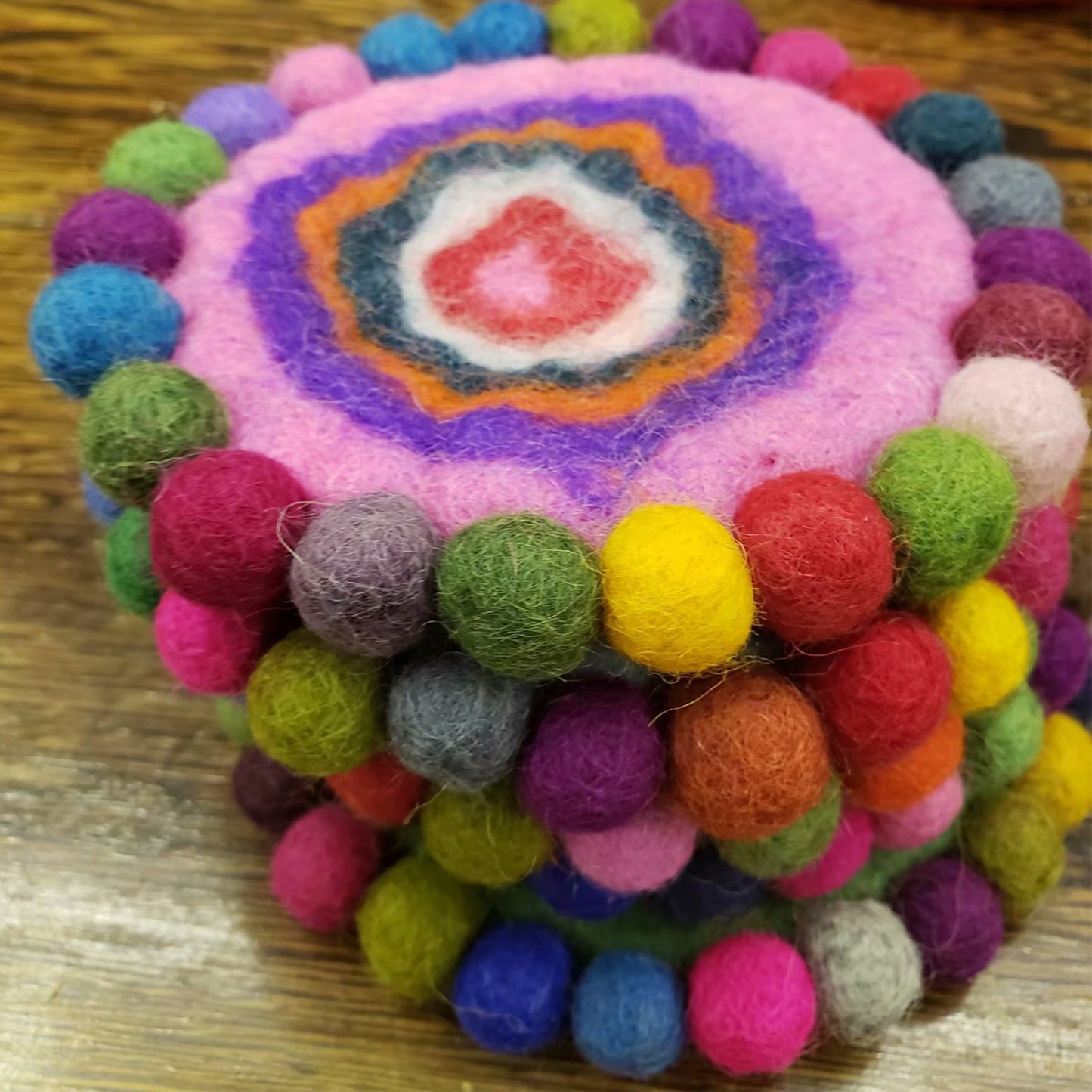 Multicolor Ethnic Felt Absorbent Coaster