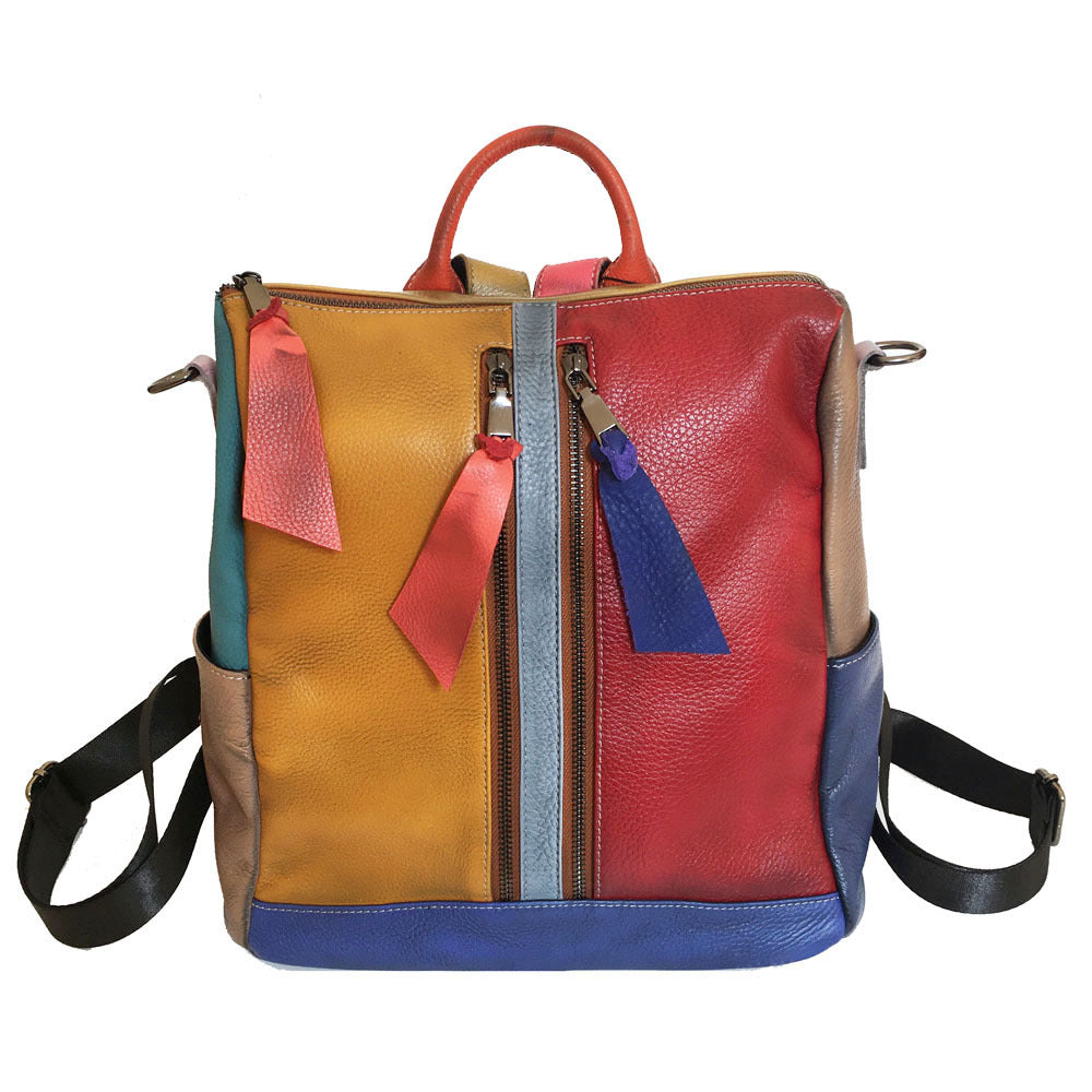 Retro Color Block Backpack