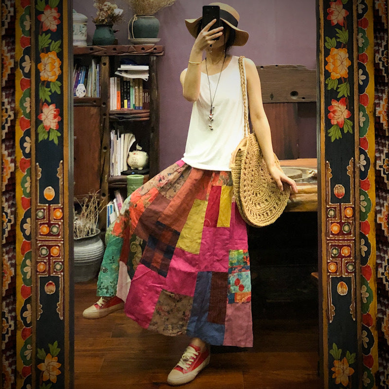 Bohemian Colorblock Skirt